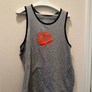 Nike Gray Athletic Tank with Black Trim and White Swoosh